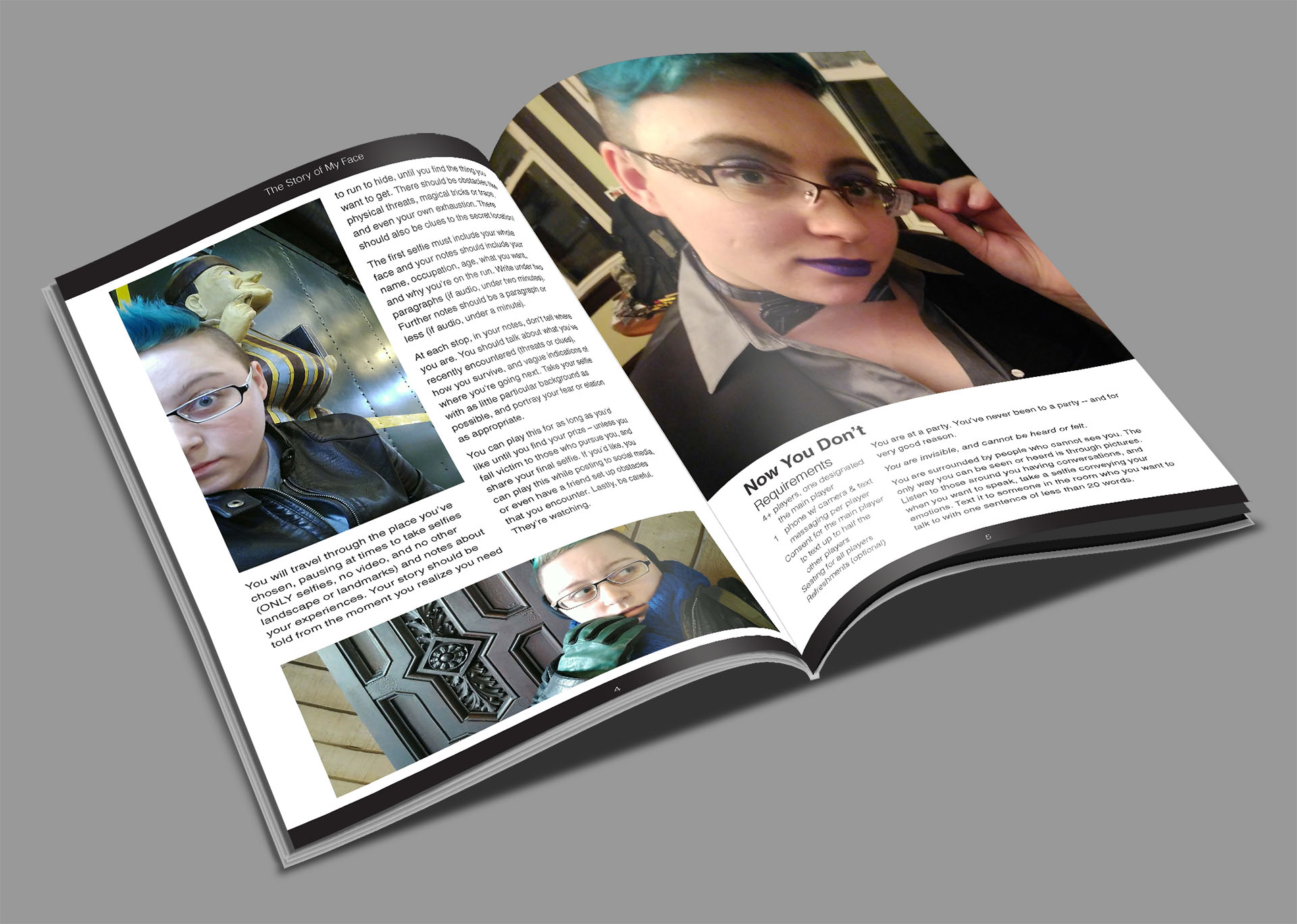 Inside page spread from Let Me Take a Selfie